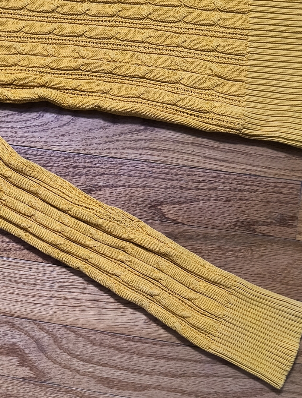 3/$10⭐ St. John's Bay Cable Knit Sweater, Yellow, Women's Small - Picture 12 of 13